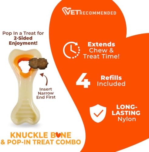 Nylabone Power Chew Knuckle Bone & Pop-In Dog Treat Toy, X-Small