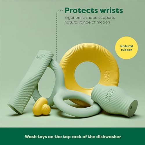 Earth Rated Tug of War Toy for Dogs and Puppies, Interactive Dog Pull Toys, Ergonomic Grip, Natural Rubber, Large, Green