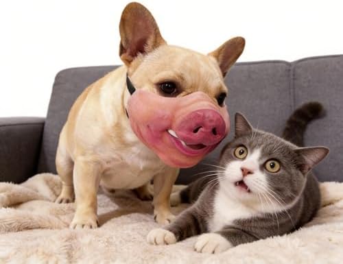 MATIHAY Funny Dog Mask for Medium Dogs, Latex Pet Face Costume for Puppy Dress Up Holiday Party Photo Props (Pig Nose)