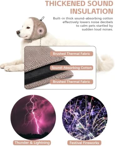 Dog Ear Cover, Dog Ear Muffs Noise Protection, S Khaki
