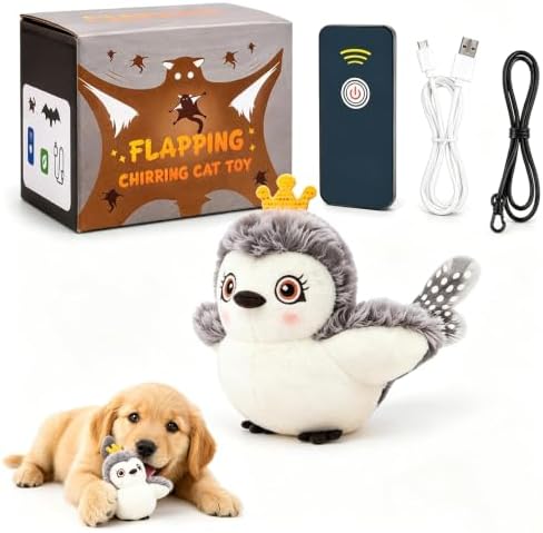 Flying Bat Dog Toy, Interactive Pet Toy that Flaps and Flies, Keeps Dogs Active and Engaged, Indoor Exercise Chase Toy for Puppies and Adult Dogs (Sparrow)