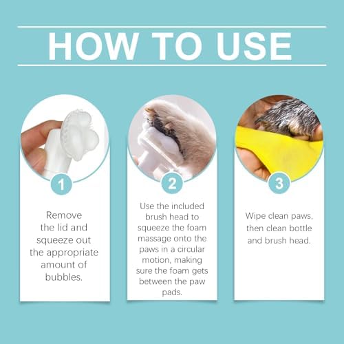 Dog Paw Cleaner Foam with Silicone Brush for Dogs & Cats