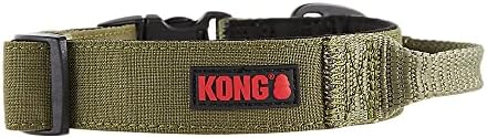 KONG Ultra Durable Padded Comfort Handle Dog Collar (XL, Green)