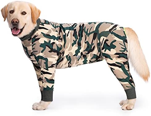 Dog Surgery Recovery Suit Female Male for Dogs After Surgery Medium Large Dogs Onesie Dog Pajamas Pjs Clothes (Green Camo, 32 (Chest 32.28 in | Backlength 22.05 in))