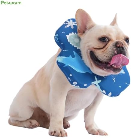 PetWarm Dog Recovery Collar, Recovery Collar, Blue Animal Print, S