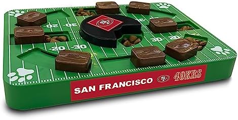 Pets First NFL SAN Francisco 49ERS Puzzle, Interactive Dog Treat Puzzle Toy