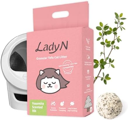 Lady N Tofu Cat Litter, Low Dust Compatible with Auto-Box Yosemite 9lb
