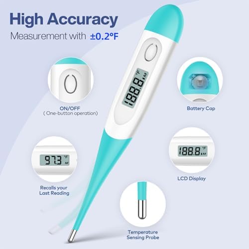 Bundle of Rectal Thermometers, Oral Thermometer for Adults
