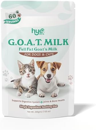 HYE Pets Full Fat Goat Milk Powder for Dogs and Cats 200g 7.05 oz Dog Food Topper Meal Mixer