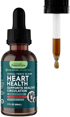 Animal Essentials Heart Health for Dogs & Cats - Cardiovascular Support Supplement, Healthy Heart, Organic Hawthorn Berry, Herbal Tincture - 2 Fl Oz