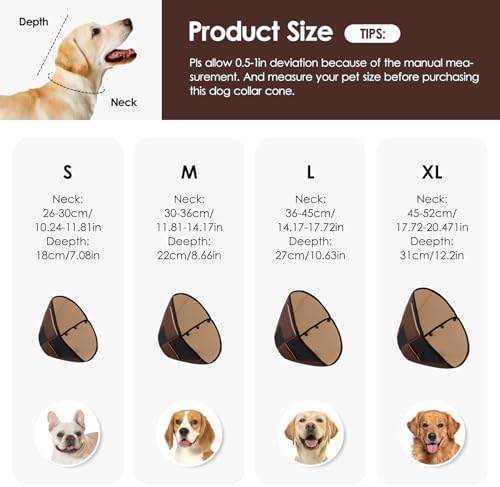 Large Dog Soft Cone Recovery Collar, Dog Head Cone Collar for Large Dogs