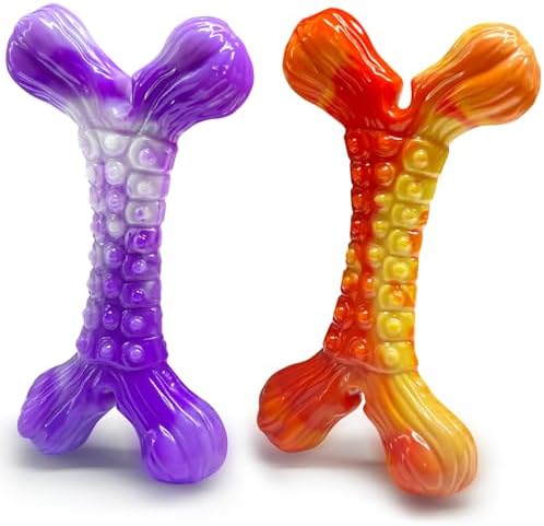 WOWBALA Dog Chew Toy Aggressive Chewers - 2 Pack Indestructible Dog Toys - Tough Dogs Toy to Keep Them Busy - Pet Toys for Medium, Large Breed，Teeth Cleaning & Boredom Relief（2 Pack）