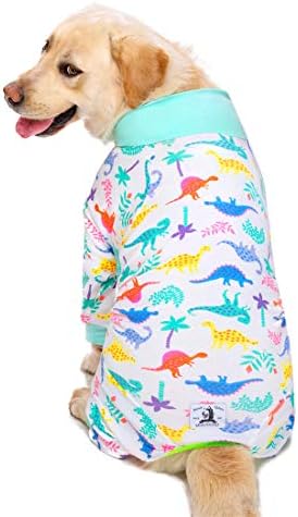 Dog Surgery Recovery Suit Female Male for Dogs After Surgery Medium Large Dogs Onesie Dog Pajamas Pjs Clothes (White, 32 (Chest 32.28 in | Backlength 22.05 in))