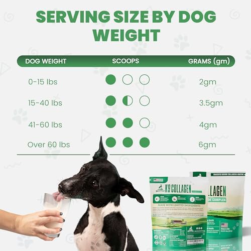 K9 Collagen PEPTIDE Complex W/BIOTIN - Hip & Joint Supplement for Dogs- Supports Healthy Joints, Skin & Coat – Helps in Recovery & Repair– 3+ Months Supply - Over 114 Servings!