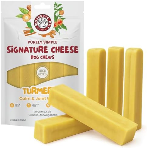 Majestic Pet Himalayan All-Natural Cheese Dog Chews - Long Lasting Dental Chew for Dogs - Healthy Pet Treats with Beneficial Ingredients (Calm & Joint Wellness, Regular, 5 Pack)