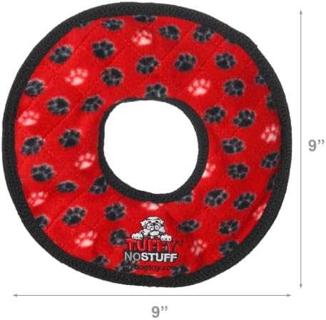 TUFFY® : No Stuff Ring Dog Toy: Ultra Durable Plush Toy with Multiple Layers & Reinforced Seams, Washable and Floats, Original Construction