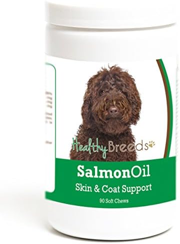 Healthy Breeds Labradoodle Salmon Oil Soft Chews - Essential Omega Supplement to Help Support Your Dogs' Heart, Joints, Skin, Coat, & Immune System - 90 Count, Chocolate