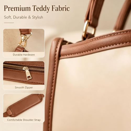 Teddy Bear Dog Carrier Bag, Upgrade 2-in-1 Stylish Dog Purse Carrier for Small Dogs,Puppy Sling Carrier with Peekaboo Window, Fashion Portable Tote Bag for Yorkie Poodle Chihuahua，L:9.69×3.78×2.76 in