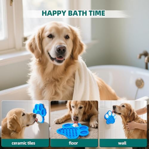Lick Pad for Dogs Non-Slip Strong Suction Cup Fixed Soothing Toys Pet Grooming Bath Soothing Toys Anti-Anxiety Distraction Reusable Reusable Treats Can be Applied Pet Stress Relief Toys Easy to Clean