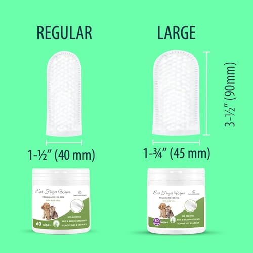Natureland Dog and Cat Ear Finger Wipes, Large Otic Cleaning, 50 Count