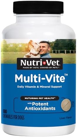 Nutri-Vet Dog Multivitamin, Daily Multivitamin for Dogs, 180 Count
