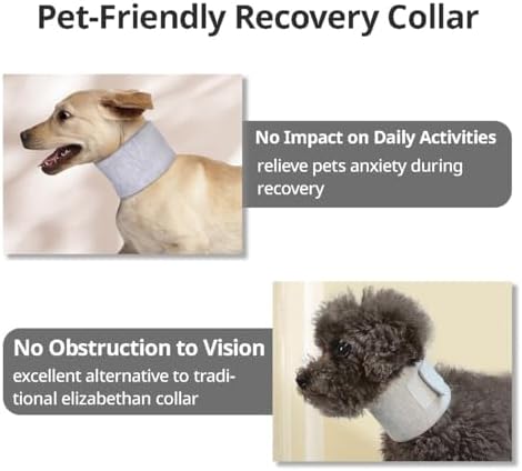 Cat Neck Brace Cover - Adjustable Elizabethan Collar for Post-Surgery Recovery, Anti-Lick Wound Protective Cervical Cone for Small Medium Large Dogs Cats (Neck Girth 7.5-15.0" Depth5.1