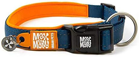 Max & Molly Matrix Sport Smart ID Dog Collar, Ultra Comfortable Padded Neoprene Sport Dog Collar with Reflective Outer Stitching & Lost Pet Protection Smart ID Tag, Orange, Large
