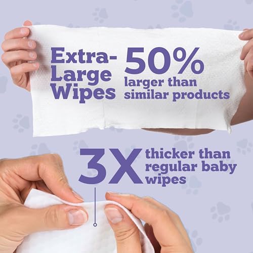 Pets XL Hypoallergenic Lavander Dog Grooming Cleaning Cloths 4 Pack