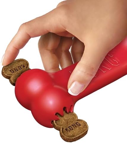 KONG Goodie Bone, Natural Rubber Treat-Dispensing Toy, Red, for Medium Dogs