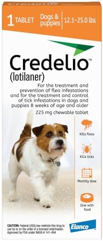 Credelio (lotilaner) Tick & Flea Treatment for Dogs 12.1-25.0 lbs., 1ct