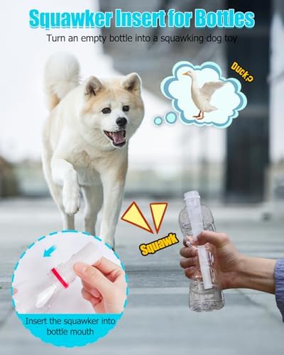 SCHITEC Squeaker for Water Bottle, [12 Pack] Squawking Tube to Turn Plastic Bottles into Squeaky Dog Toys