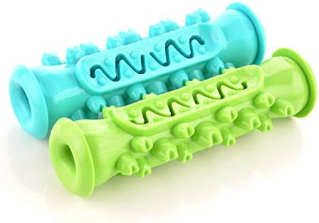 Guardians Dog Chew Toys for Aggressive Chewers, Dog Toothbrush Care Cleaning Stick, Puppy Toothing Chew Toy for Small Middle Pets (Blue+Green)