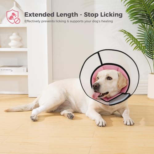 Avont Breathable Dog Recovery Cone Collar, Alternative Elizabeth Cone, S