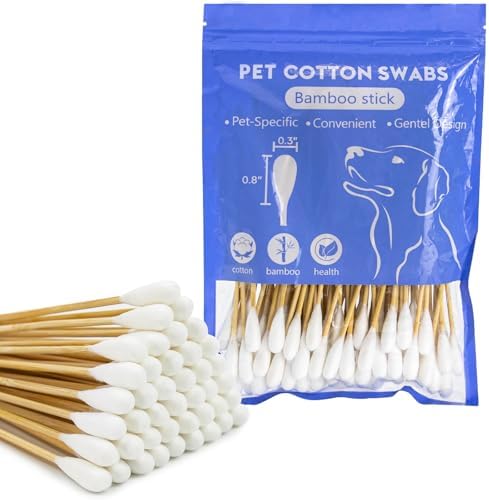 Dog Ear Swabs, 6 Inch Long Cotton Swabs (100 Pcs)