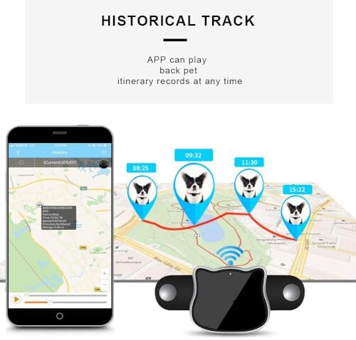 Smart Dog GPS Tracker, Tupoinno Live Pet Tracker with Virtual Fence, Real-Time Tracking,Activity Monitoring, Location History, Dog Collar Attachment, IP65 Waterproof