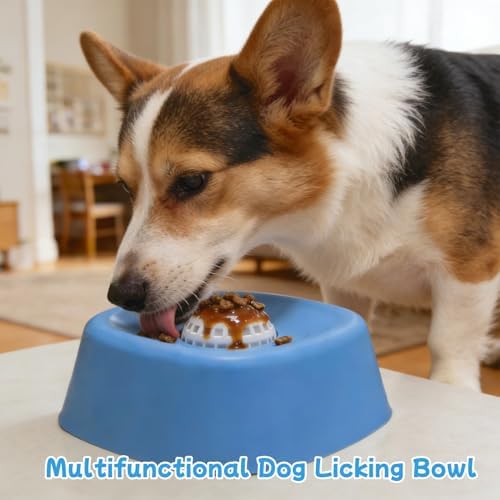 180ml Slow Feeder Dog Bowl for Liquids with Rolling Ball – Interactive Anti-Choke Lick Bowl for Wet Food, Water & Treats, Non-Slip Slow Feed Toy for Dogs & Cats (Black)