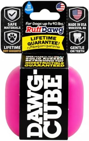 Ruff Dawg Cube Medium 2.5 Indestructible Dog Toy - 1 PC Color Varies – Heavy-Duty Rubber Fetch & Chew Toy for Aggressive Chewers – Erratic Bounce, Floats Made in USA