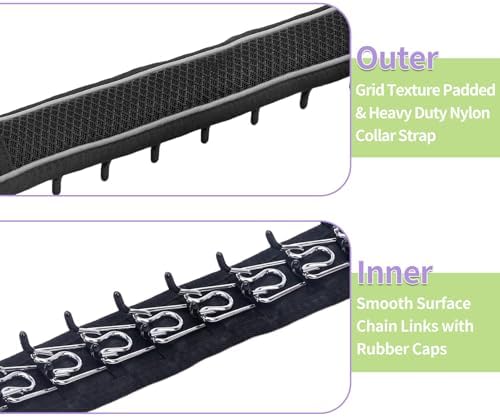 Martingale No Pull Dog Collar for Large Medium Dogs Training Walking, Heavy Duty Nylon Reflective Adjustable Anti Pull Slip Collar with Buckle M Black
