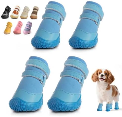 Dog Shoes for Small Dogs, Light Blue, Size 2