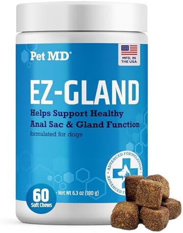 Pet MD EZ Gland - Dog Anal Gland Chews with Pumpkin and Fiber - 60ct