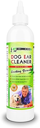 Vet Recommended Dog Ear Cleanser with Natural Aloe Vera for Dog Ear Cleaning (8oz/240ml).