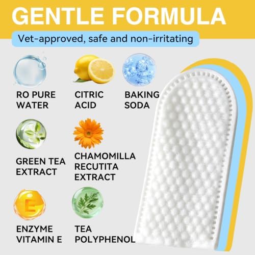 Pet Dental Finger Wipes, Hypoallergenic, Rinse-Free, Thick Dual-Textured Mouth Cleaning Wipes Effective Teeth Cleaner for Dogs & Cats(50pcs, Unscented)