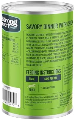 A Strong Heart Savory Chicken Dinner Loaf Dog Food, 22oz, 12pk