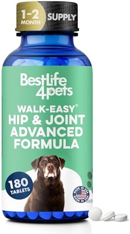BestLife4Pets Large Breed Hip and Joint Supplement for Dogs - 180 Pills
