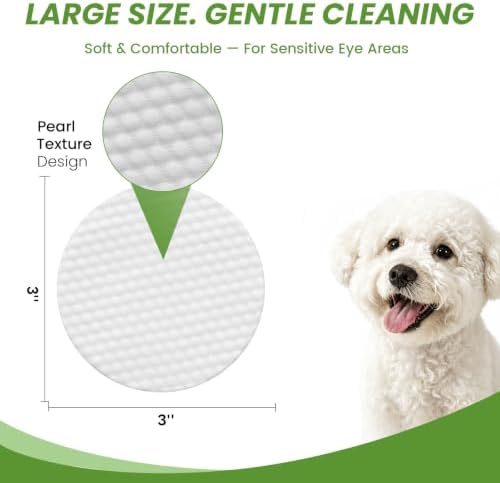 Dog Eye Wipes, Tear Stain Remover for Dogs & Cats - 100ct Hypoallergenic Pet Eye Cleaning Pads for Crust, Gunk & Discharge - Gentle Puppy Grooming Wipes for Sensitive Eyes, Wrinkles & Folds