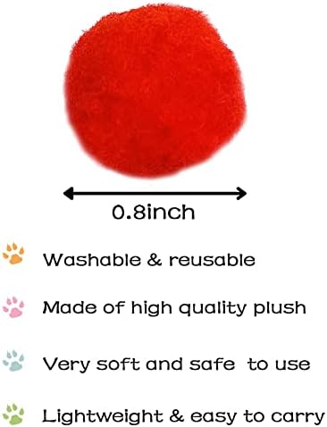 PET SHOW 50pcs 1.5"/3.8cm Cat Toy Balls Soft Kitten Pompon Toys Indoor Cats Interactive Playing Quiet Ball Cats Favorite Toy Assorted 10 Colors