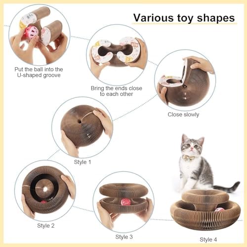 2PCS Kitty Curls Cat Toy,Cat Scratcher for Grinding Claw Cardboard Cat Toys
