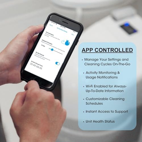 CatGenie A.I. Self-Cleaning Cat Litter Box with App Control, Automatic Self Washing, Flushing and Drying System, Reusable Washable Granules, No Scooping or Litter Replacement