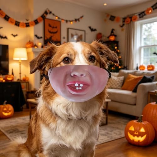 Scary Mask For Dogs, Head Realistic Masks, Latex Pet Face Costume For Small And Medium Dogs, Hilarious Pet Muzzle Accessory