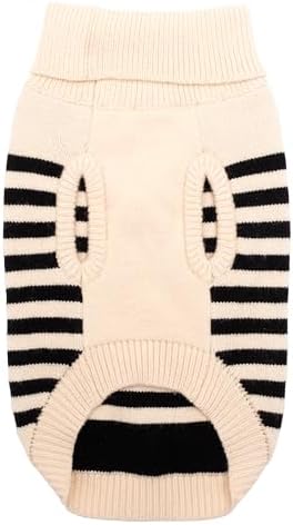 THE WORTHY DOG Sleeveless Pullover Pet Sweater, for Small Dogs, Striped